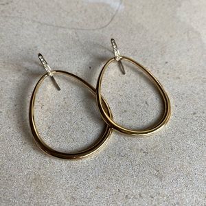 Diamond and gold hoops